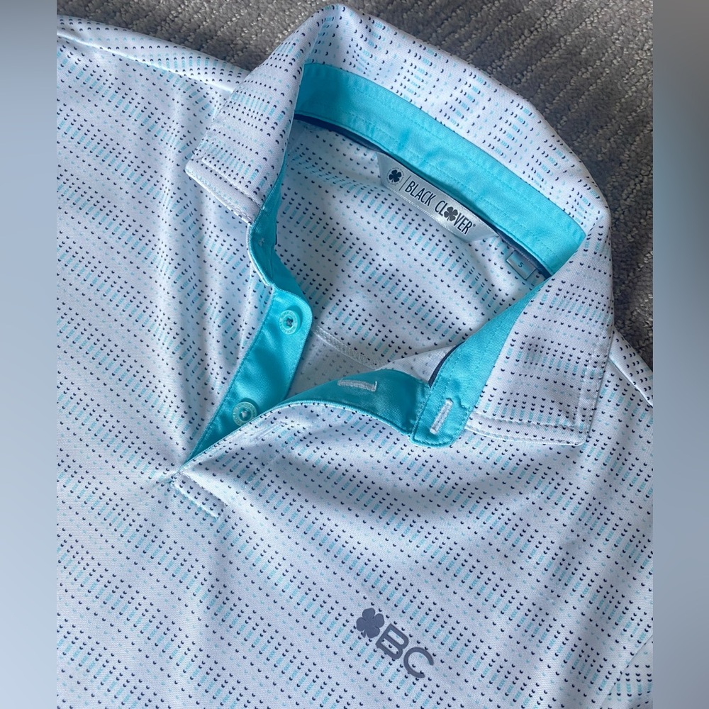 Black Clover Aqua Blur Pattern Men’s Polo